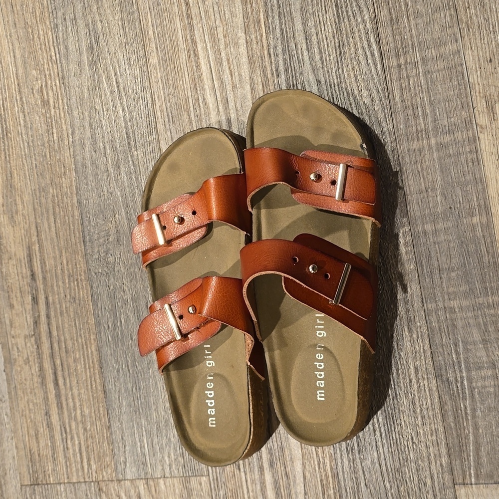 Madden Girl Women's Brown Slides‎ Sandals Size 6.5​ - Picture 8 of 9